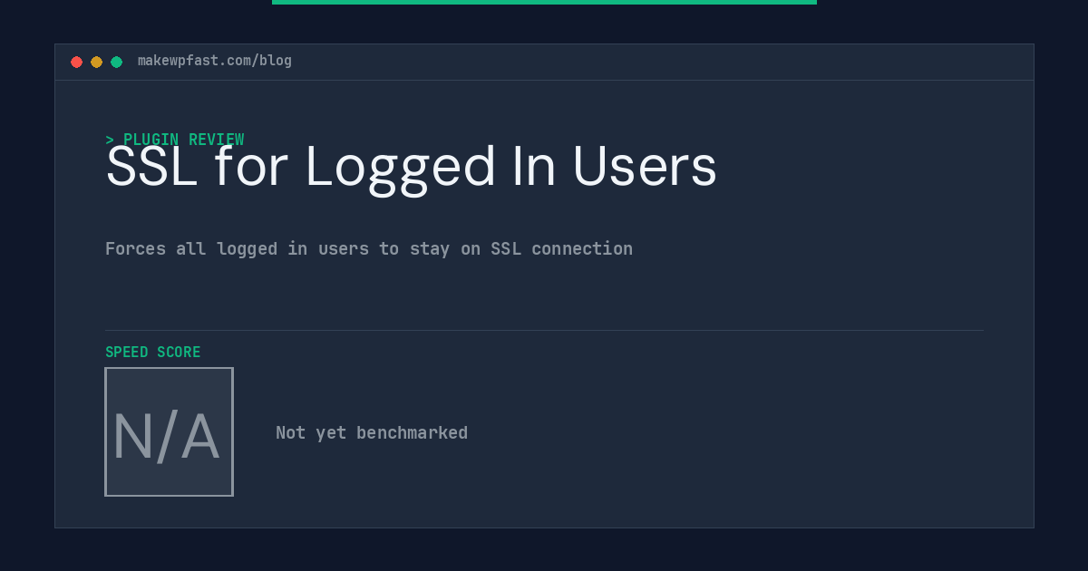 SSL for Logged In Users - MakeWPFast