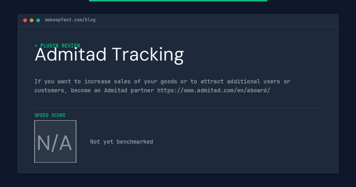 Admitad Tracking - MakeWPFast