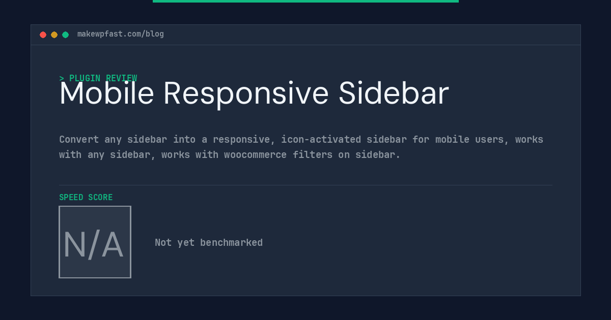 Mobile Responsive Sidebar - MakeWPFast