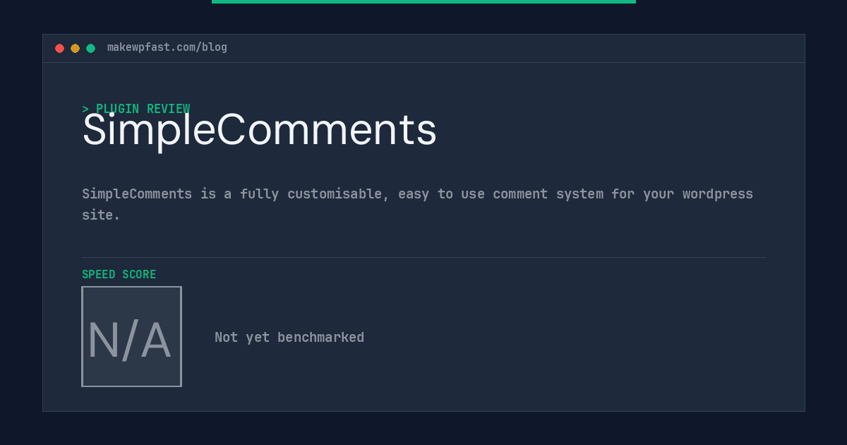 SimpleComments - MakeWPFast
