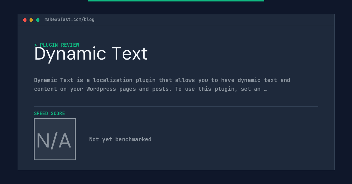 Dynamic Text - MakeWPFast
