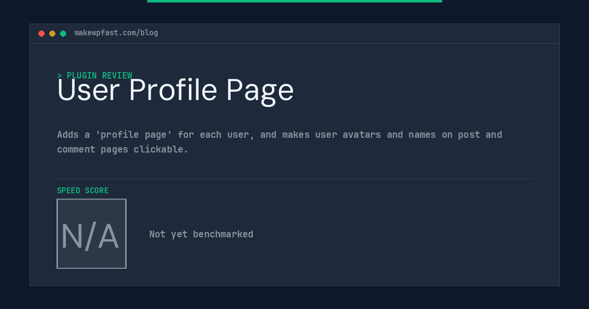 User Profile Page - MakeWPFast