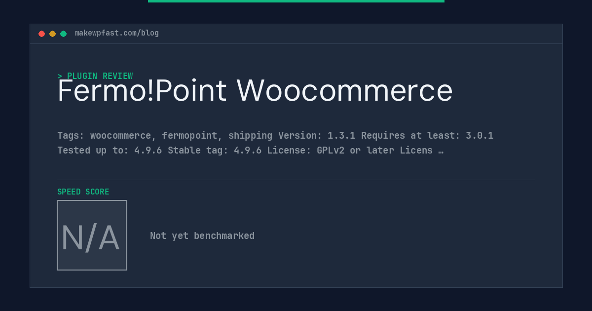 Fermo!Point Woocommerce - MakeWPFast