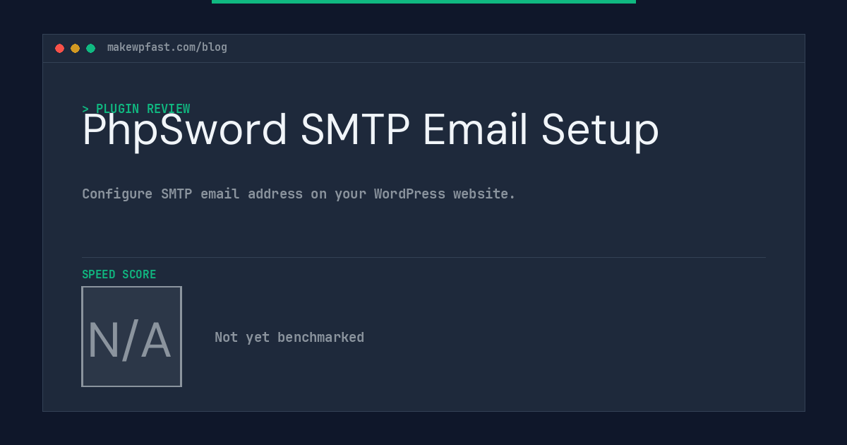 PhpSword SMTP Email Setup - MakeWPFast