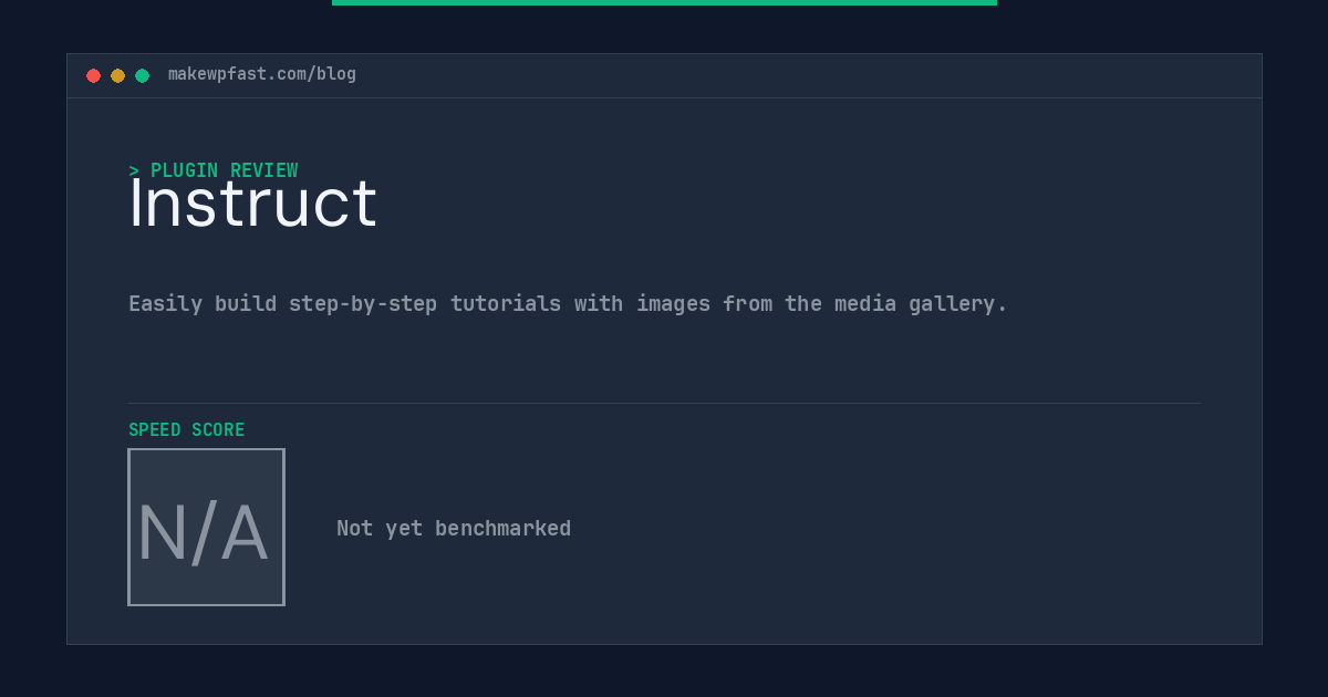 Instruct - MakeWPFast