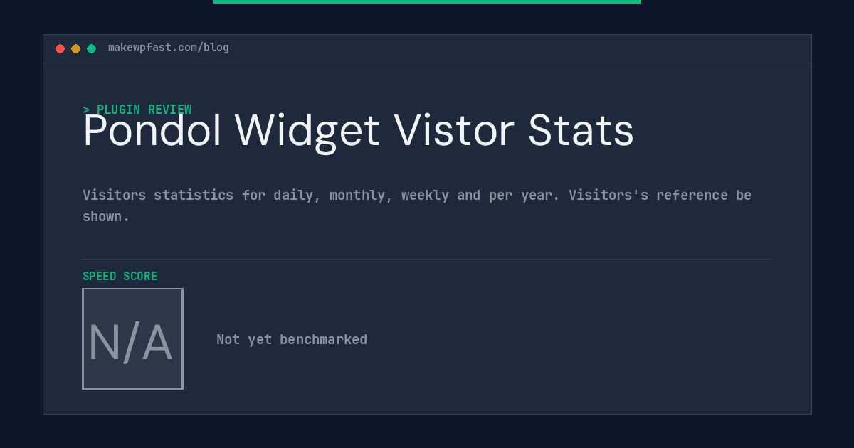 Pondol Widget Vistor Stats - MakeWPFast