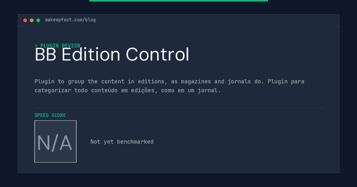 BB Edition Control - MakeWPFast