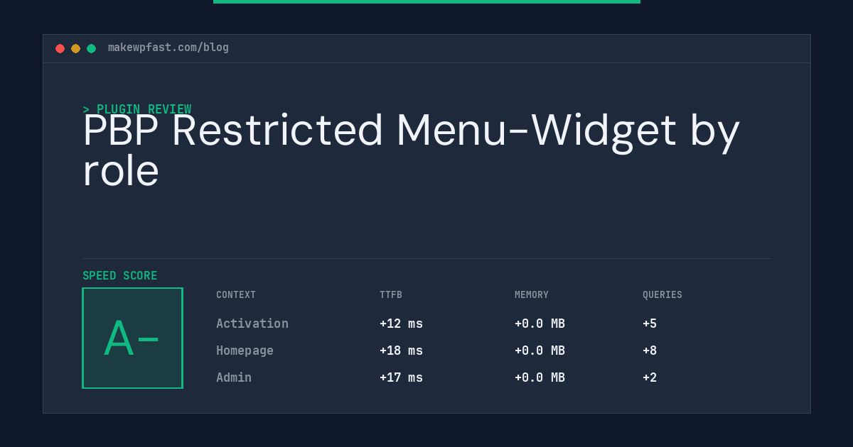 PBP Restricted Menu-Widget by role - MakeWPFast