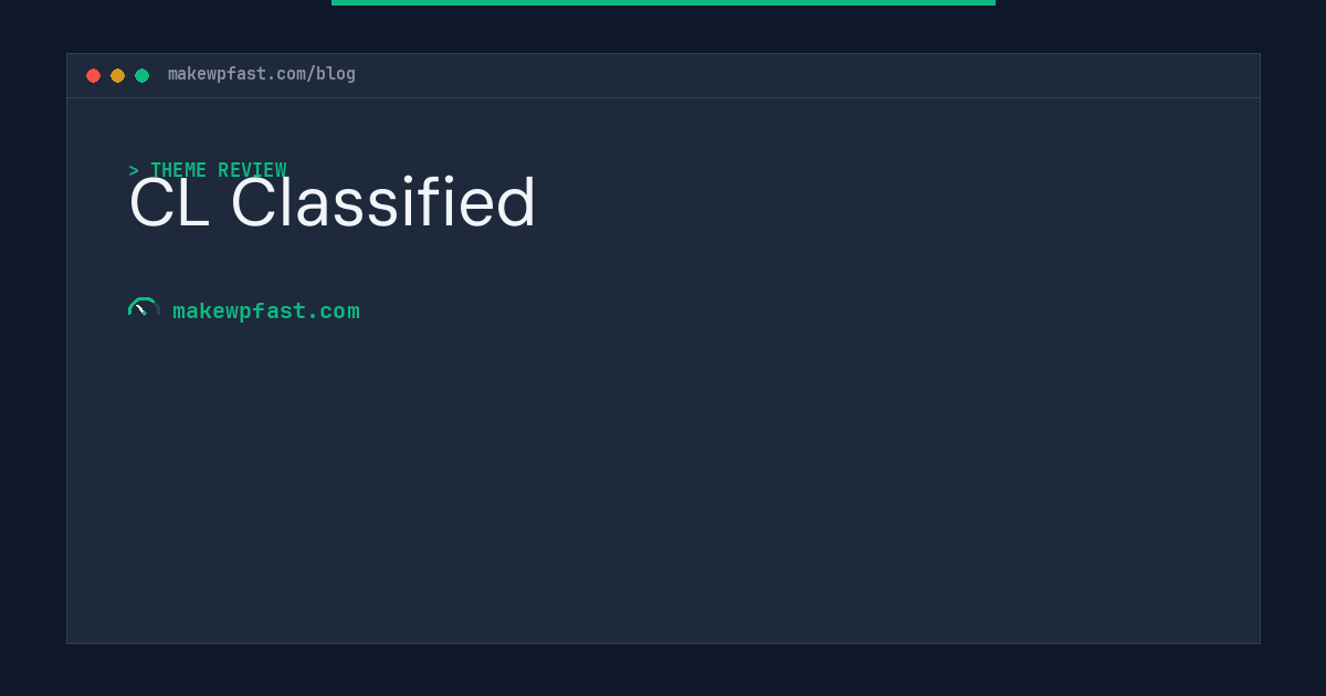 CL Classified - MakeWPFast