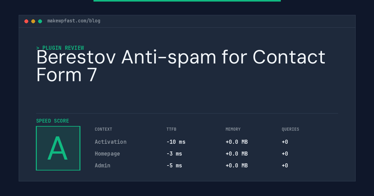 Berestov Anti-spam for Contact Form 7 - MakeWPFast