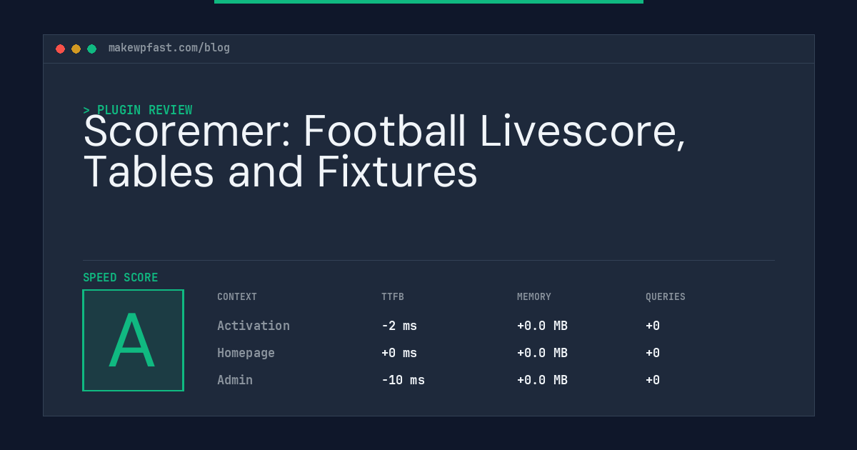 Scoremer: Football Livescore, Tables and Fixtures - MakeWPFast