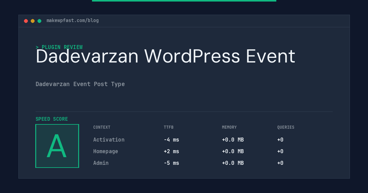 Dadevarzan WordPress Event - MakeWPFast