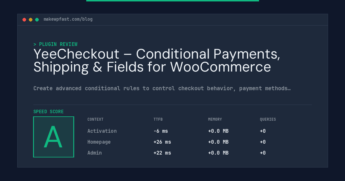 YeeCheckout – Conditional Payments, Shipping & Fields for WooCommerce - MakeWPFast