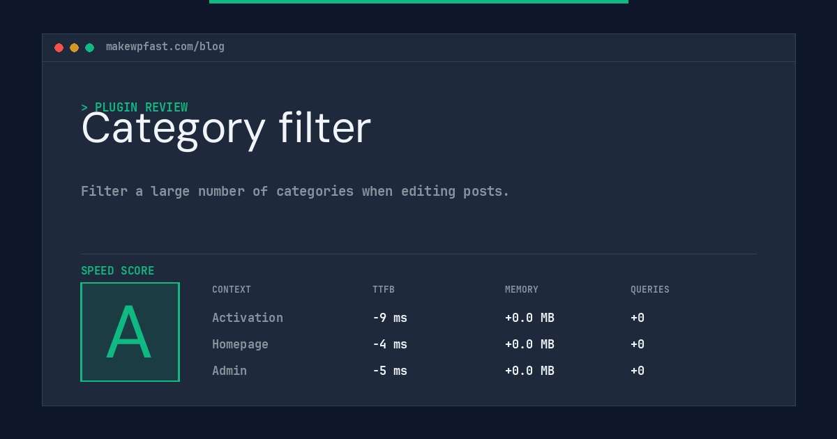 Category filter - MakeWPFast