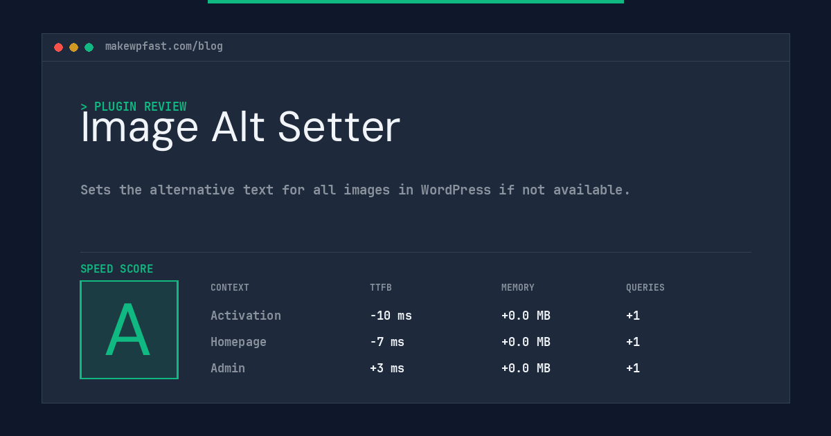 Image Alt Setter - MakeWPFast
