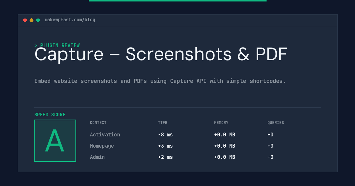 Capture – Screenshots & PDF - MakeWPFast