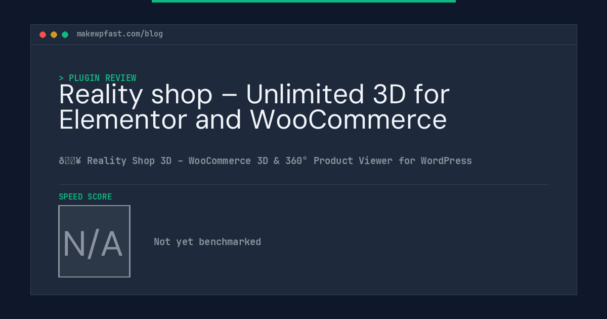 Reality shop – Unlimited 3D for Elementor and WooCommerce - MakeWPFast