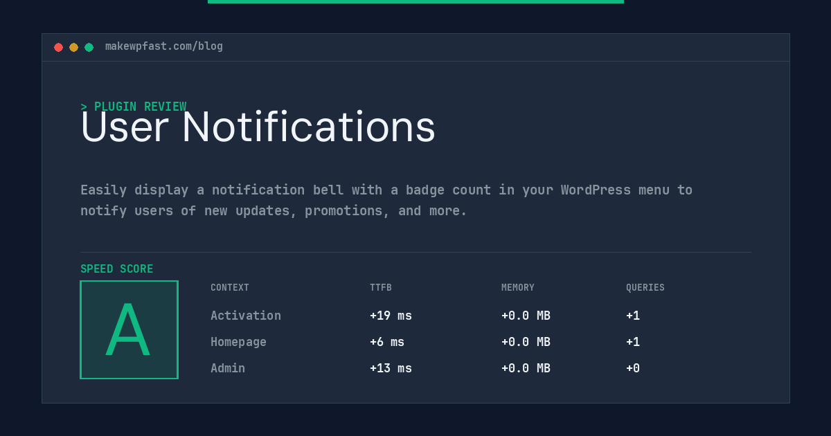 User Notifications - MakeWPFast