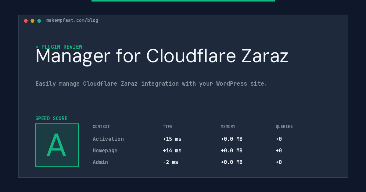 Manager for Cloudflare Zaraz - MakeWPFast