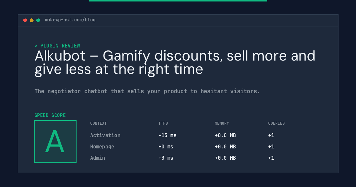 Alkubot – Gamify discounts, sell more and give less at the right time - MakeWPFast