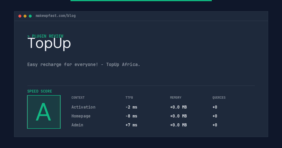 TopUp - MakeWPFast