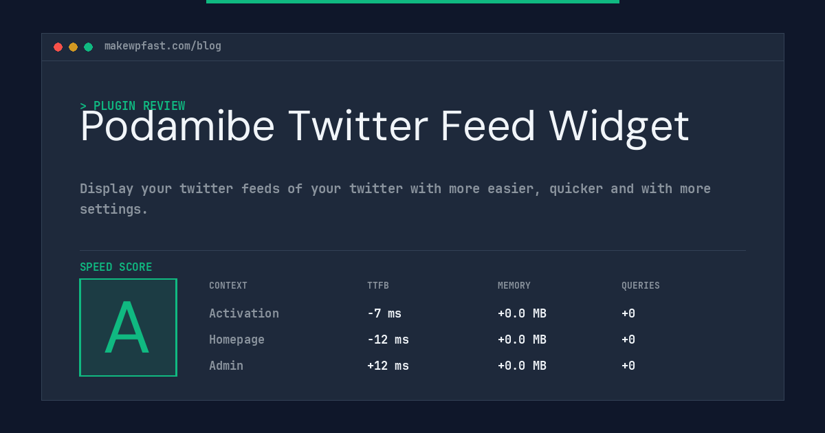 Podamibe Twitter Feed Widget - MakeWPFast