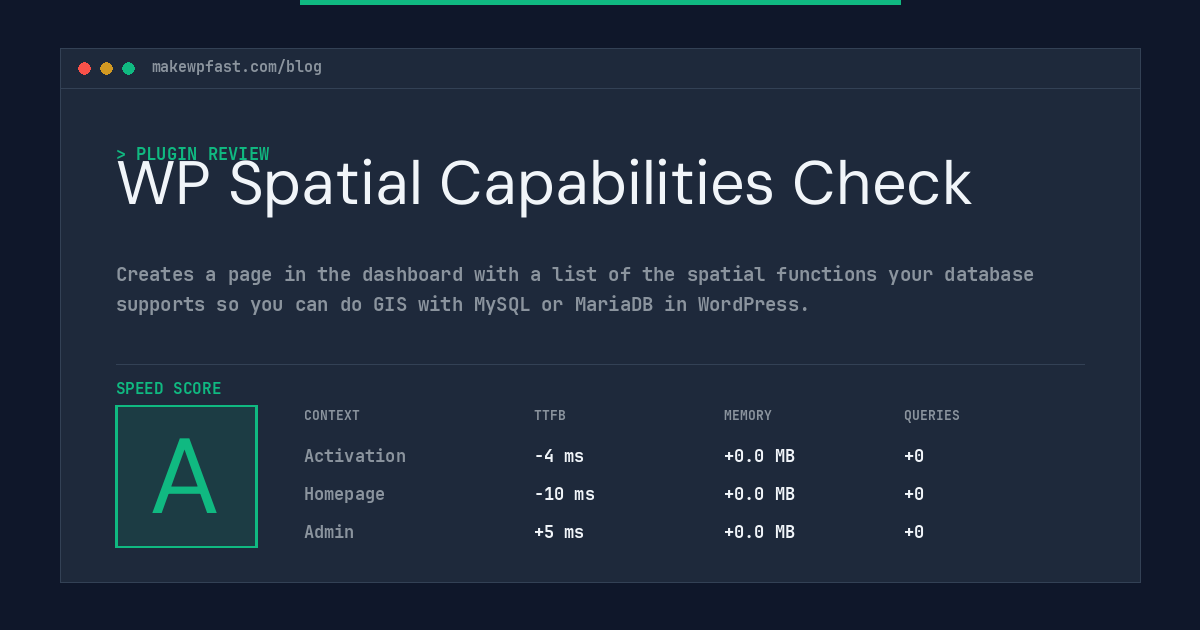 WP Spatial Capabilities Check - MakeWPFast
