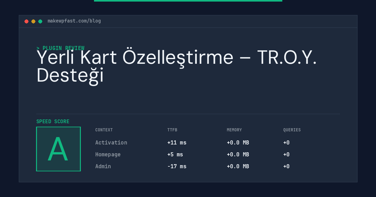 Yerli Kart Özelleştirme – TR.O.Y. Desteği - MakeWPFast