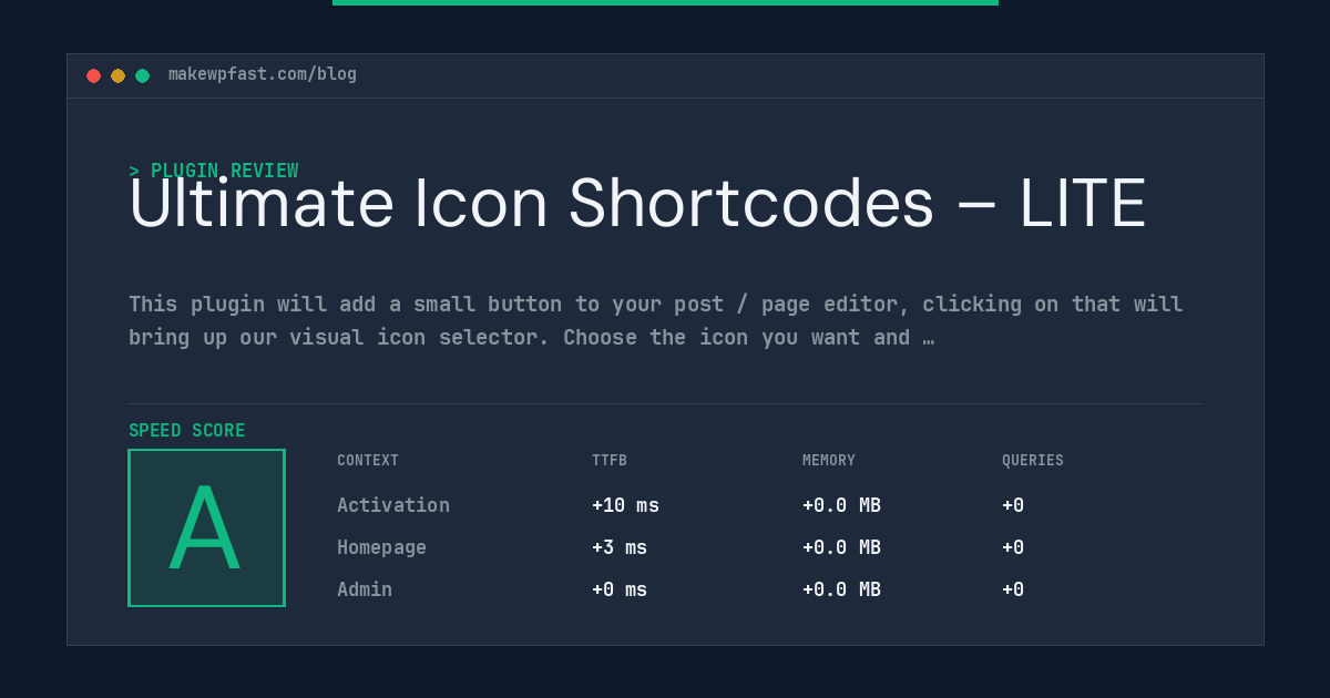 Ultimate Icon Shortcodes – LITE - MakeWPFast