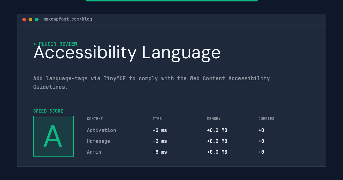 Accessibility Language - MakeWPFast