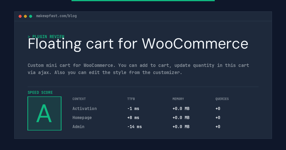 Floating cart for WooCommerce - MakeWPFast