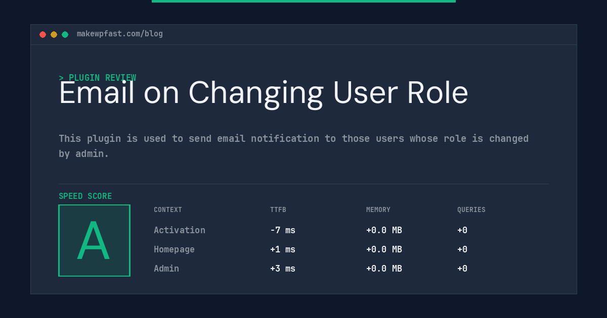 Email on Changing User Role - MakeWPFast