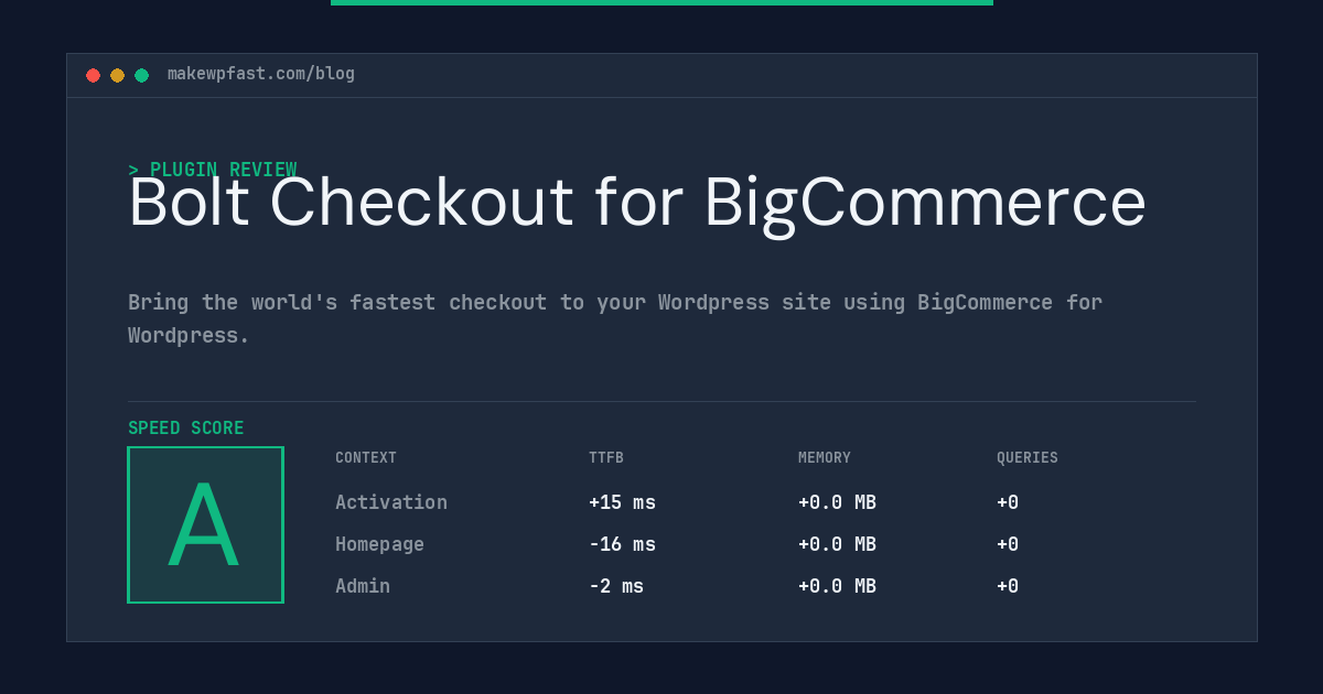 Bolt Checkout for BigCommerce - MakeWPFast