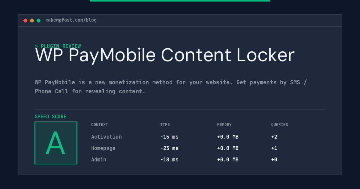 WP PayMobile Content Locker - MakeWPFast