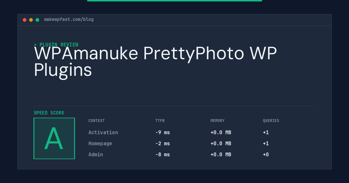 WPAmanuke PrettyPhoto WP Plugins - MakeWPFast