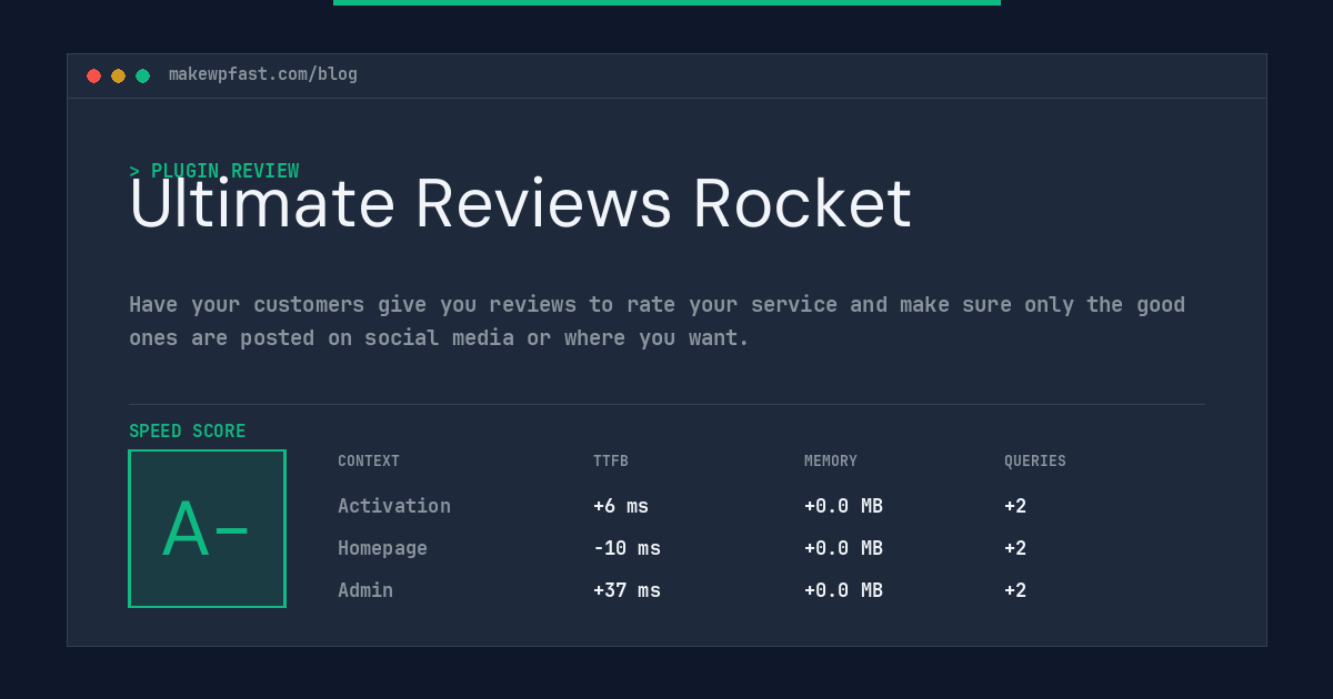 Ultimate Reviews Rocket - MakeWPFast