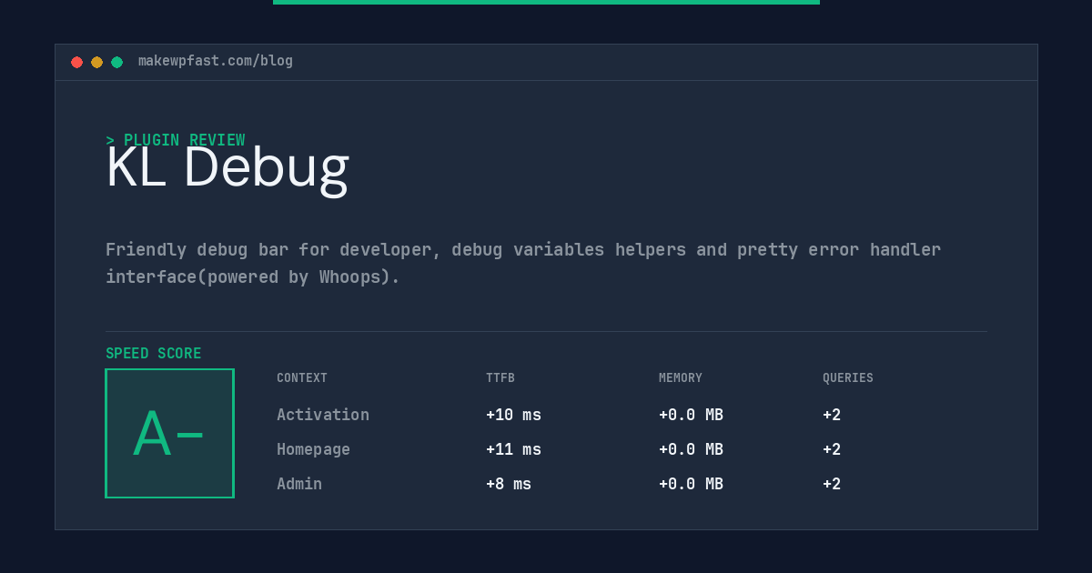 KL Debug - MakeWPFast