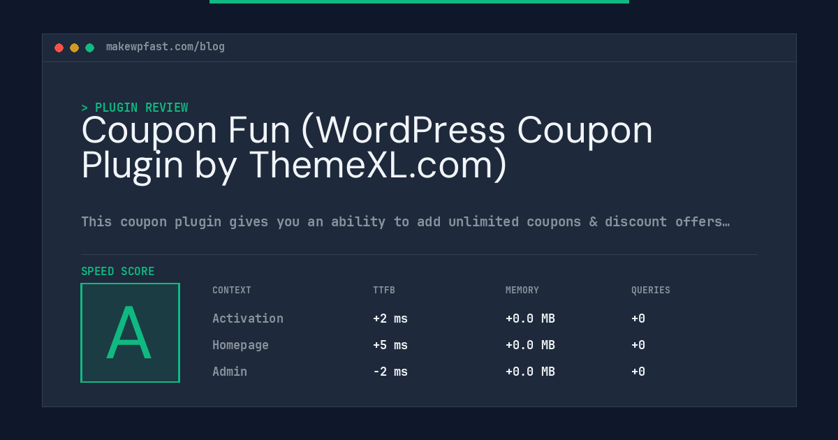 Coupon Fun (WordPress Coupon Plugin by ThemeXL.com) - MakeWPFast