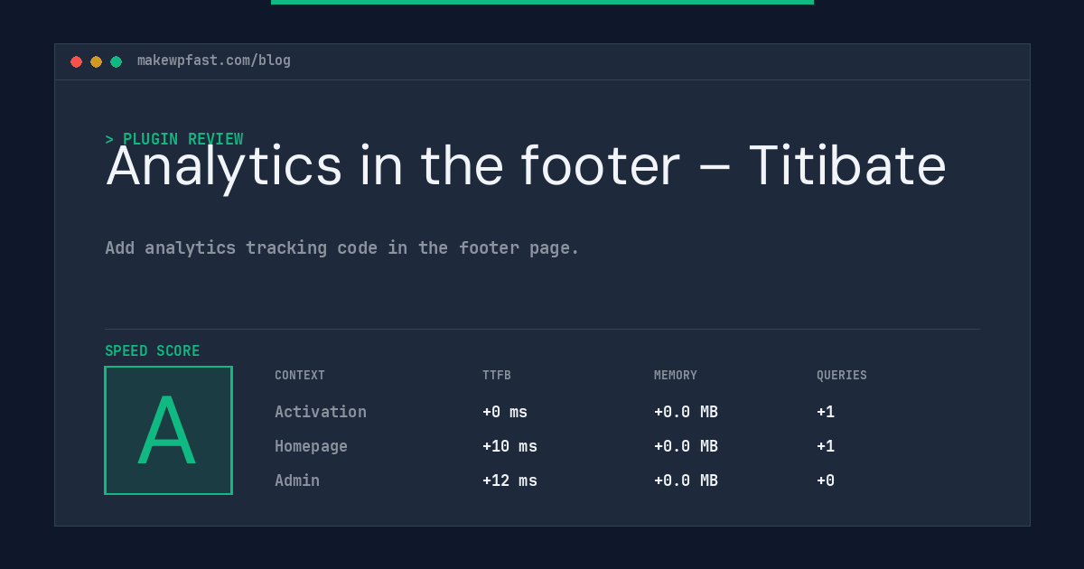 Analytics in the footer – Titibate - MakeWPFast