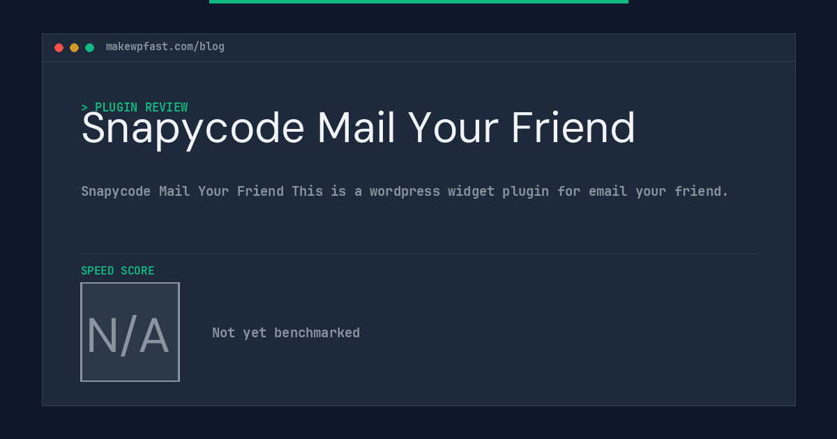 Snapycode Mail Your Friend - MakeWPFast