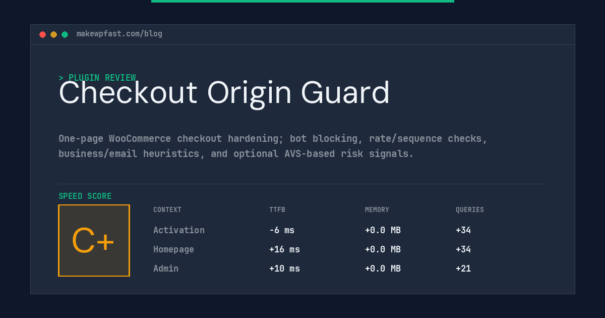Checkout Origin Guard - MakeWPFast