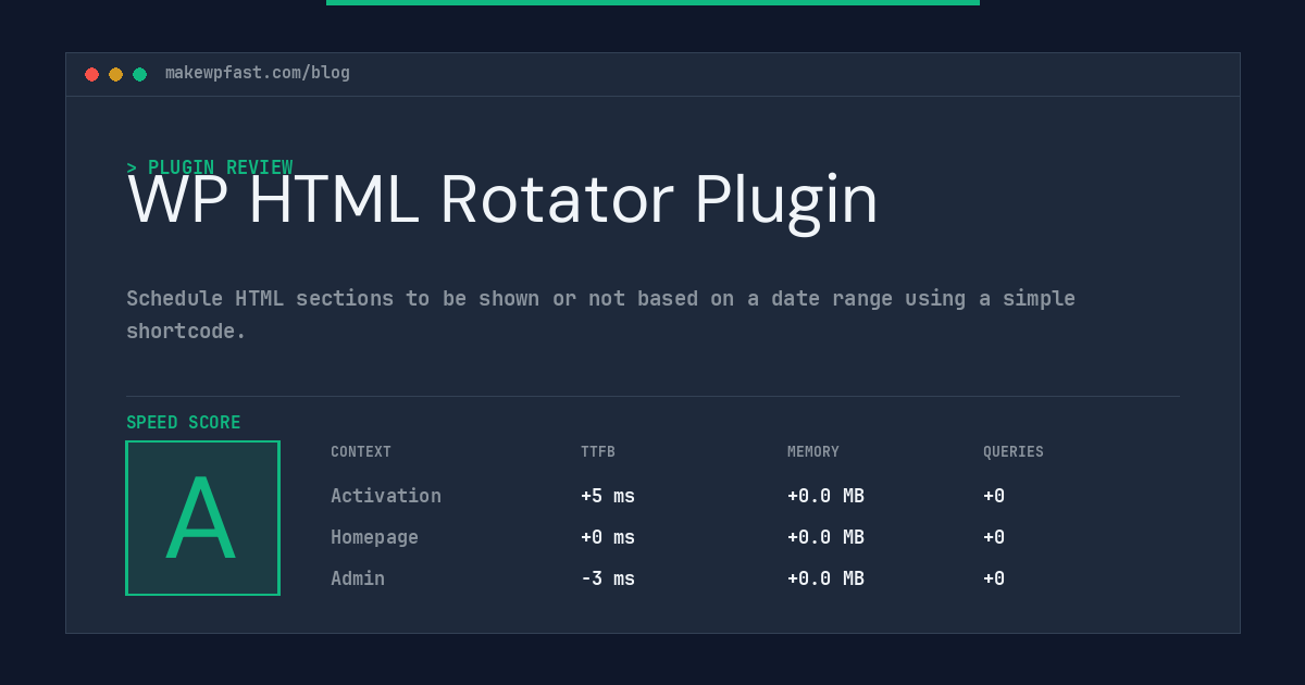 WP HTML Rotator Plugin - MakeWPFast