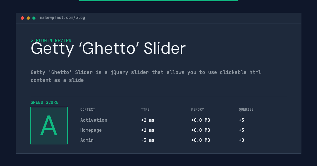 Getty ‘Ghetto’ Slider - MakeWPFast