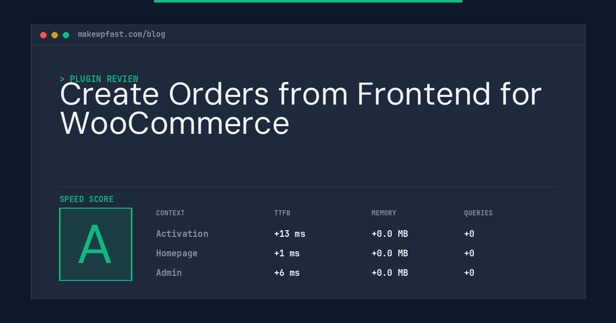 Create Orders from Frontend for WooCommerce - MakeWPFast