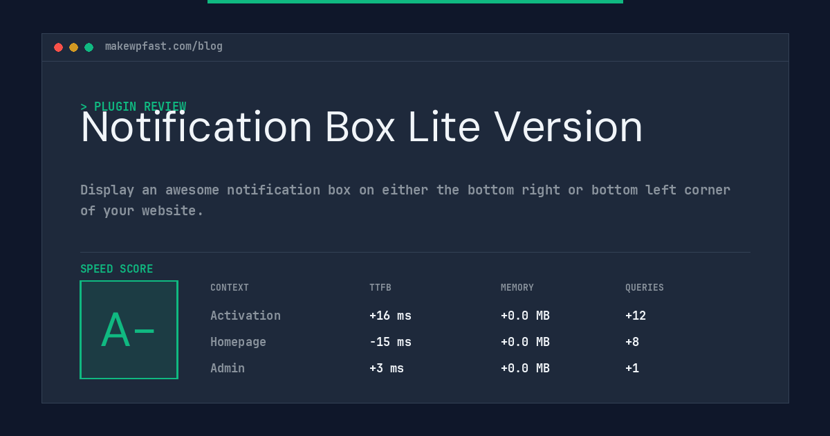 Notification Box Lite Version - MakeWPFast