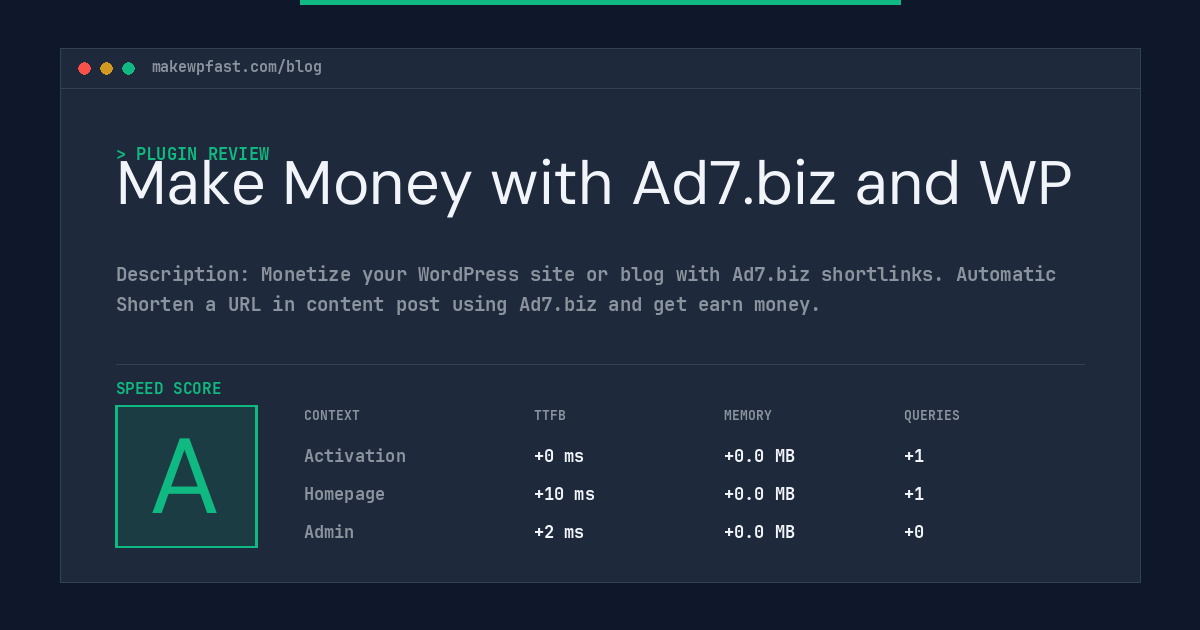 Make Money with Ad7.biz and WP - MakeWPFast
