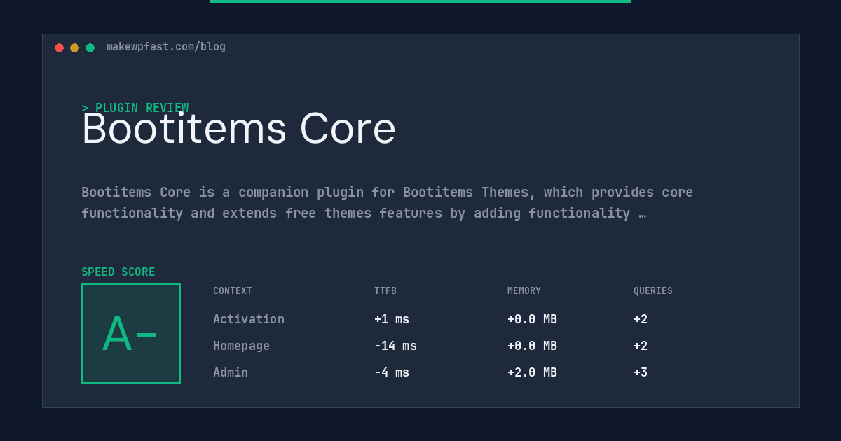 Bootitems Core - MakeWPFast