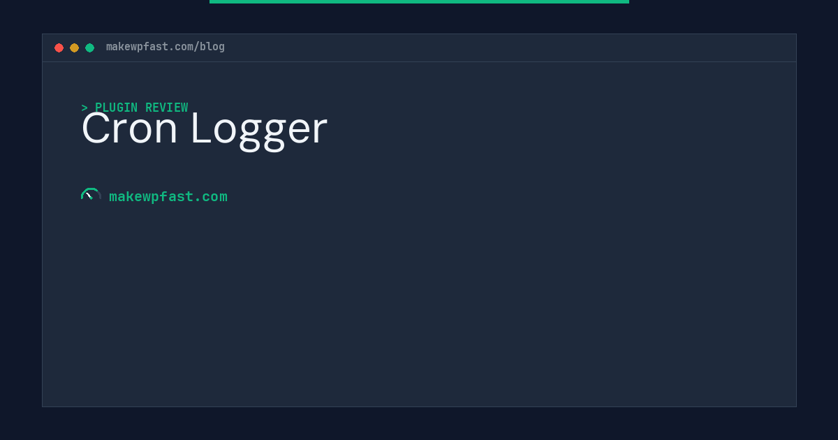 Cron Logger - MakeWPFast