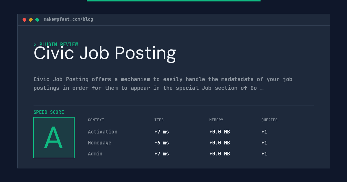 Civic Job Posting - MakeWPFast