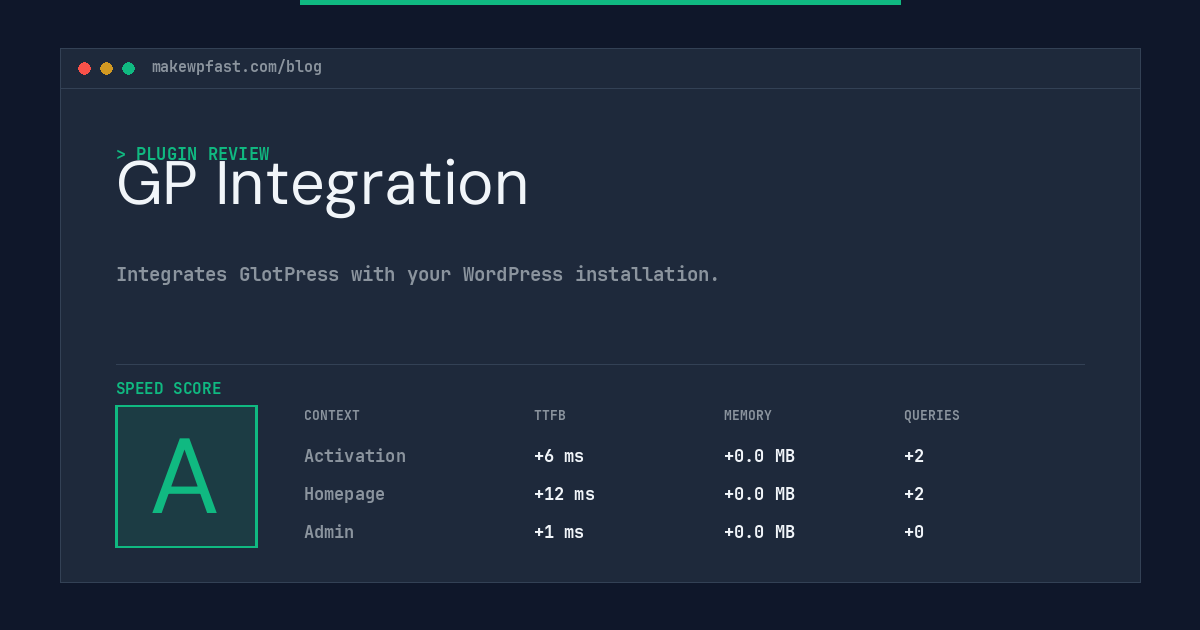 GP Integration - MakeWPFast